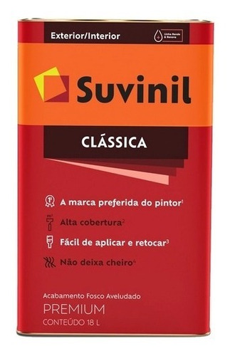 Tinta Suvinil Látex Pva Branco 18 Litros Clássica Premium