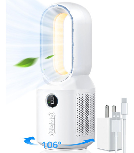 Ventilador De Escritorio Sin Aspas De 3 Velocidades Blanco Blanco N/a