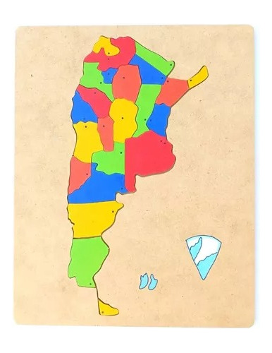 Rompecabezas Mapa Argentina Puzzle Artesanal Madera Mdf Baum