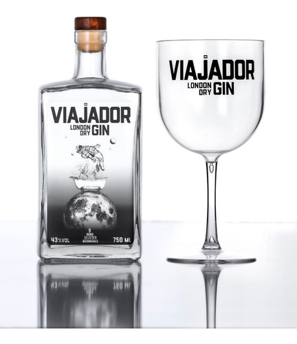 1 Gin Viajador E 1 Taça De Acrílico 570 Ml