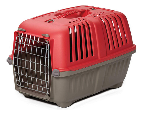 Transportadora Para Perros Y Gatos Roja Gris 48 Centimetros