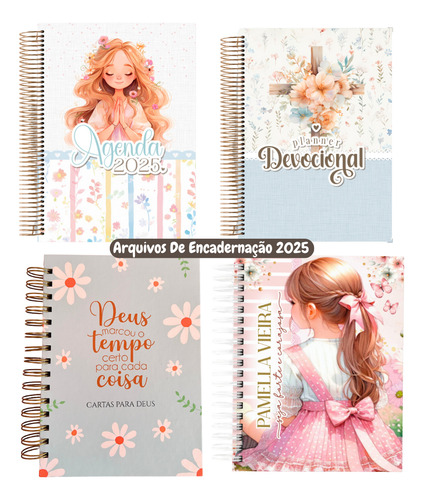 Combo Encadernação 2025 - Agendas Planner Cristão Devocional