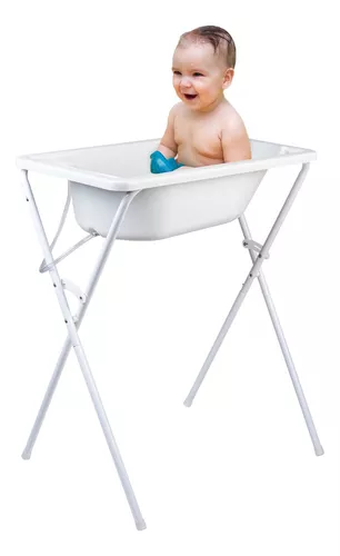 Bañera Hercules Baby para niños pequeños con soporte, 25 l, color blanco