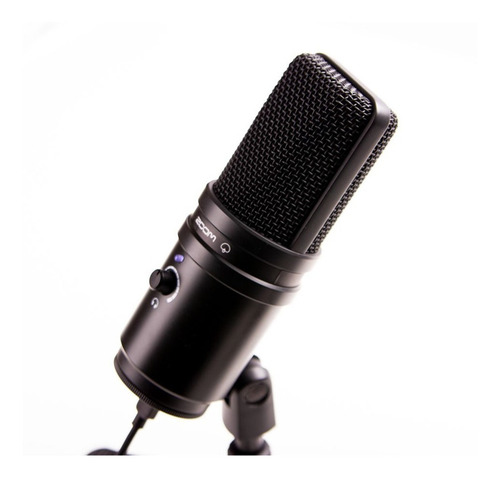 Microfone Usb Zoom Zum-2 Supercardioide Podcast E Streaming Cor Preto