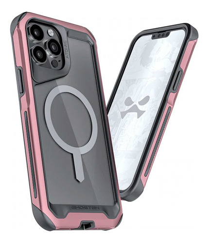 . Funda Ghostek Atomic Para iPhone 13 Pro Max Rosa Aluminio