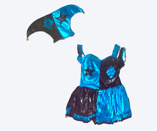 Disfraz Infantil Arlequina Circo Día Del Niño Varios Colores Azul 10