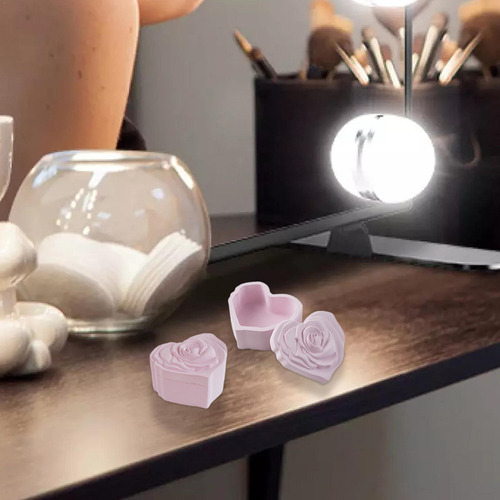 Ye Vela Silicona En Forma Corazón Molde Tarro Rosa