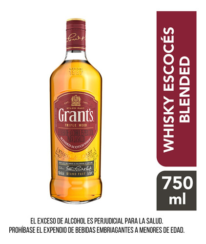 Whisky Grants Triple Wood 700ml - mL a $104