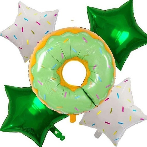 Kit 5globos  Donas  Tematica Donas,estrellas  Decoracion 