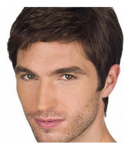 Imagen 8 de 9 de Peluca Para Hombre, Natural, Negra, De Fibra Corta, Para Hom