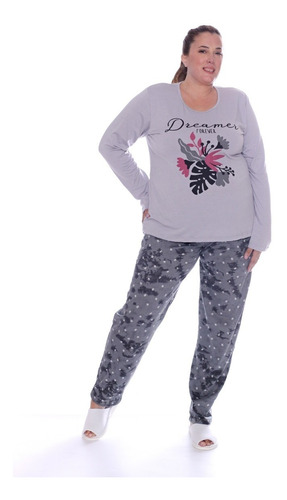 Imagen 5 de 9 de Pijama De Mujer Invierno Talle Grande Art 579