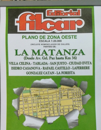 Mapa La Matanza Buenos Aires Laminado Varillado