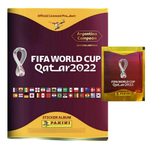 Figuritas Mundial Qatar 2022 Panini Album + 25 Sobres Fs