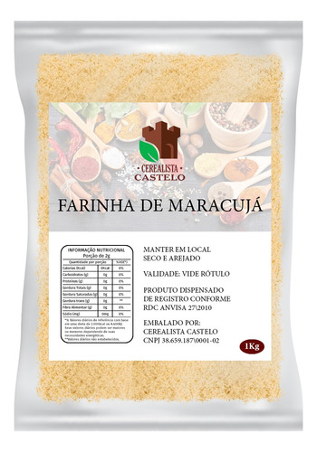 Farinha De Maracujá 1kg Pura Alta Qualidade