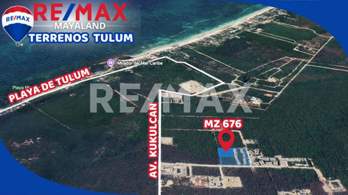 Oportunidad Terrno En Esquina De 2500 M2 A 550 Mts De La Playa De Tulum