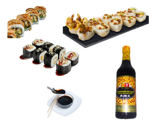 Set Temaki Pro 5pza Hongos Shitake Soya Oscura Nori Arroz