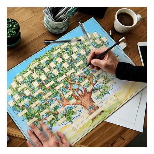 Póster Genealógico De Árbol Genealógico, En Blanco, Rellenab