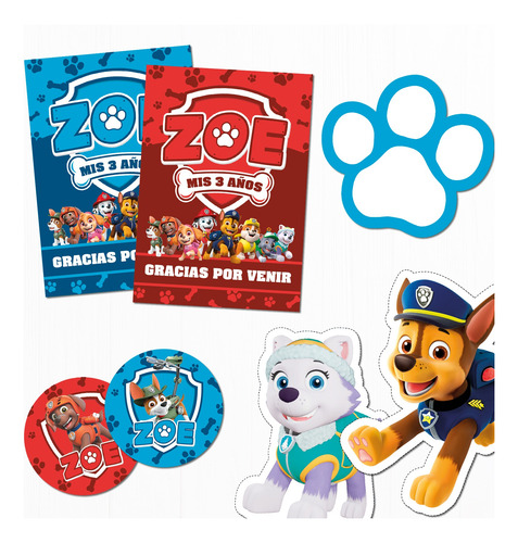 Kit Imprimible Cumpleaños Paw Patrol: Patrulla Canina