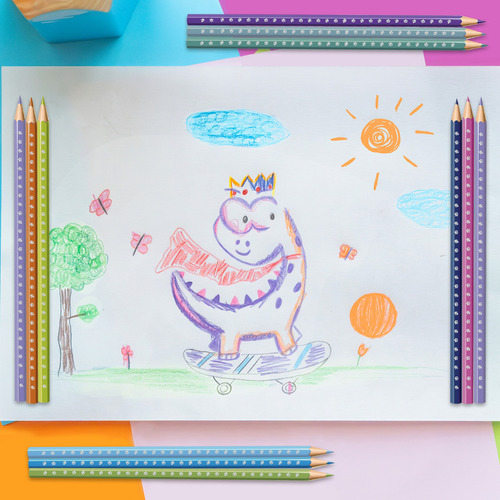 Kit De Libro, Lápices Y Plumones Para Colorear Bic Trazo Multicolor Pastel