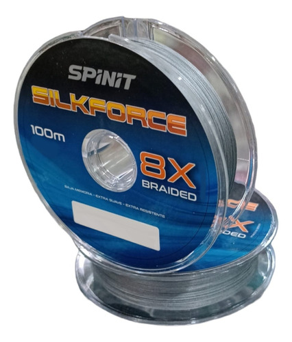 Multifilamento Spinit Silkforce 8x Braided 100m 0.20mm Tanza Color Gris