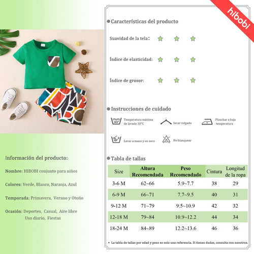Conjunto Para Bebé 3-12m Con Estampado De Letras Multicolor Verde 9-12 Meses