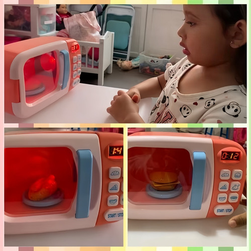 Mh Juego De Juguetes De Cocina For Microondas Con Luz