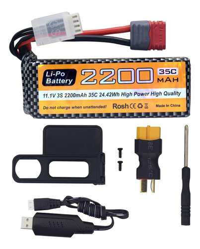 Sea Jump Bateria Lipo De 11.1v 2200mah 35c 3s T-plug Con Cab