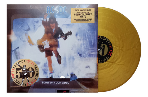 Ac/dc Blow Up Your Video 50th Anniversary Gold Lp Vinyl Versión Del Álbum Edición Limitada