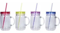 Comprar Zephyr Goods Mason Jar Set Con Tapa Y Pajitas