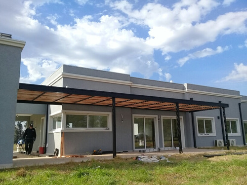 Techo Pérgola Hierro Y Madera Policarbonato Cochera Garage 