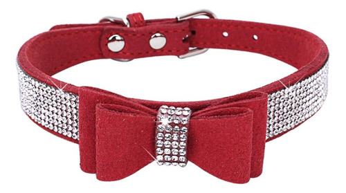 Collar Del Perro Del Animal Doméstico Rhinestone Bowkn...