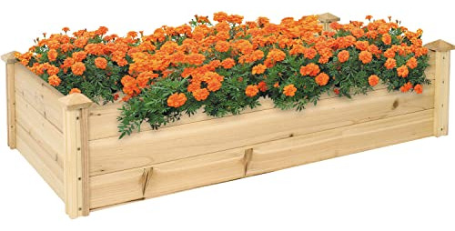 48.25-inch Rectangular Wood Raised Garden Bed - Elevate...