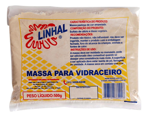 Massa Vidraceiro Linhal Pct.c/500gr C/12 Unidades