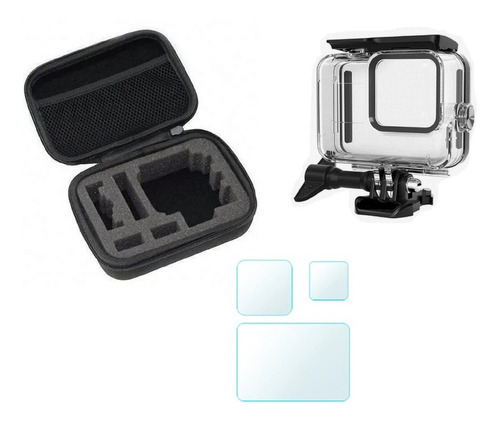 Kit P Gopro Hero 8 Black Caixa Estanque Maleta P E Película