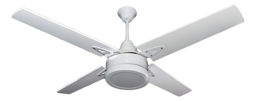 Ventilador De Techo Blanco Palas De Madera + Plafón Led 18w Cantidad De Aspas 4 Estructura Blanco/luz Fría Aspas Blanco / Blanco Artico Diámetro 120 Cm Frecuencia 50hz