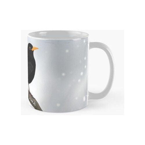 Taza Dibujo De Pájaro Mirlo Calidad Premium