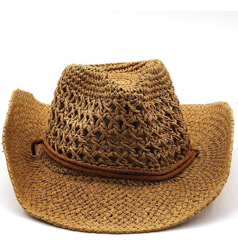 Sombrero De Playa Vaquero Occidental Con Corte De Estilo Étn
