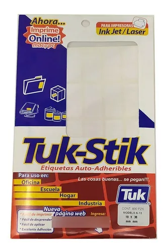 350 50MM X 50MM TUKSTIK SOBRE 20 HOJAS 160 ETIQUETAS 350 TUK 50mm x 50mm mm PZAS/ CAJA 20 Piezas por caja - Código: 563039 | Compra en Guadalajara