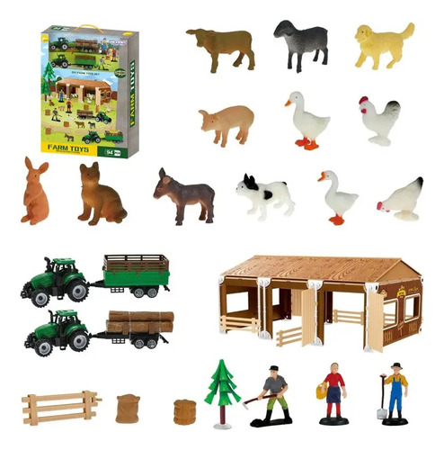 Granja De Juguete Con Granjeros Tractores Animales 94 Color Multicolor