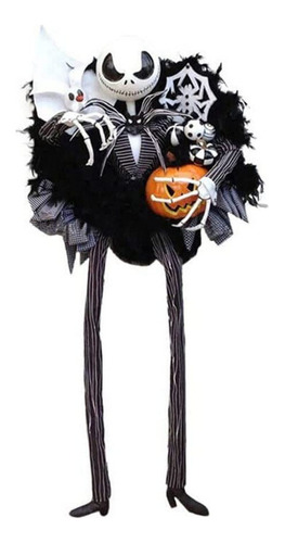 Jack Wreath Skellington Corona De Halloween Puerta Delantera