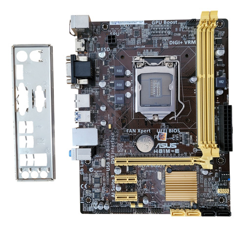 Placa Mãe Asus H81m-e Lga 1150 4° Geração Ddr3 Com Espelho Marrom (Usado)