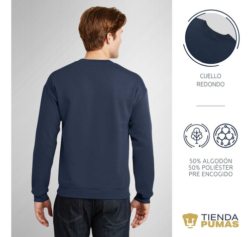 Sudadera Pumas Unam Hombre Deportiva Retro Azul Vinil