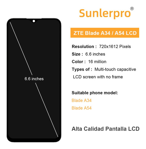 Para Zte Blade A34 / A54 Pantalla Lcd