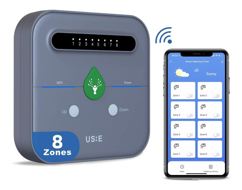 Us:e Inteligente Aspersion Temporizador Riego 8 Zona Voz