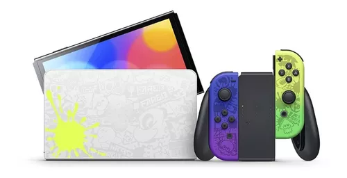 Nintendo Switch OLED 64GB Splatoon 3 Edition cor gradiente azul e gradiente  amarelo e preto