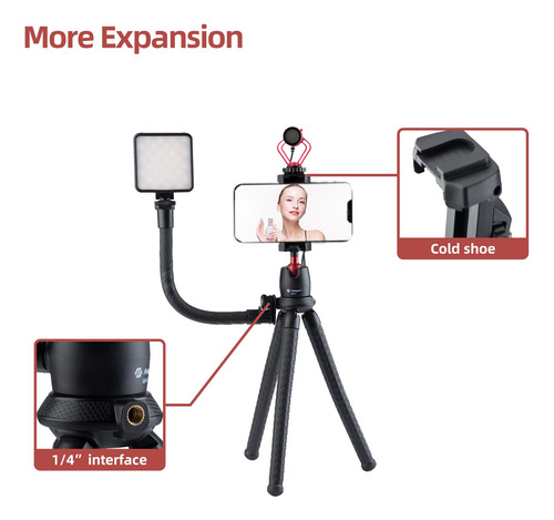 Trípode Fotopro Mini Flexible Soporte Oculto Para Cámara Color