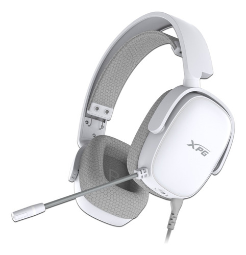 Audífonos gamer over-ear Xpg Precog S PRECOGS-WHCWW con micrófono, color blanco.