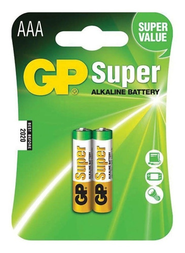 Pilha Alcalina Aaa Super Palito 1.5v C/ 2un Gp Batteries