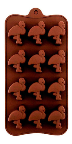 Molde De Silicona De Flamencos Para Chocolate Postre Hielo