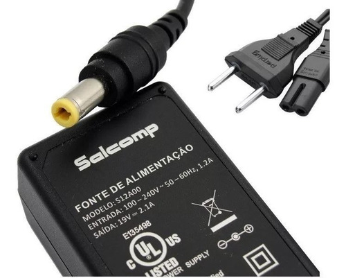 Cabo Carregador Novo 19v 2.1a 40w Notebook Positivo Sim Pro